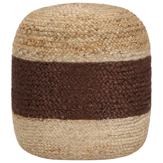 Handgefertigter Sitzpuff Braun 40 x 45 cm Jute